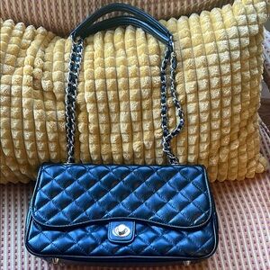 Rosetti Black Quilted Shoulder Bag with Chain Strap